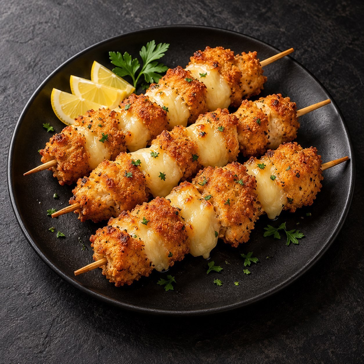 Sugestão de preparo: Espeto de frango com provolone